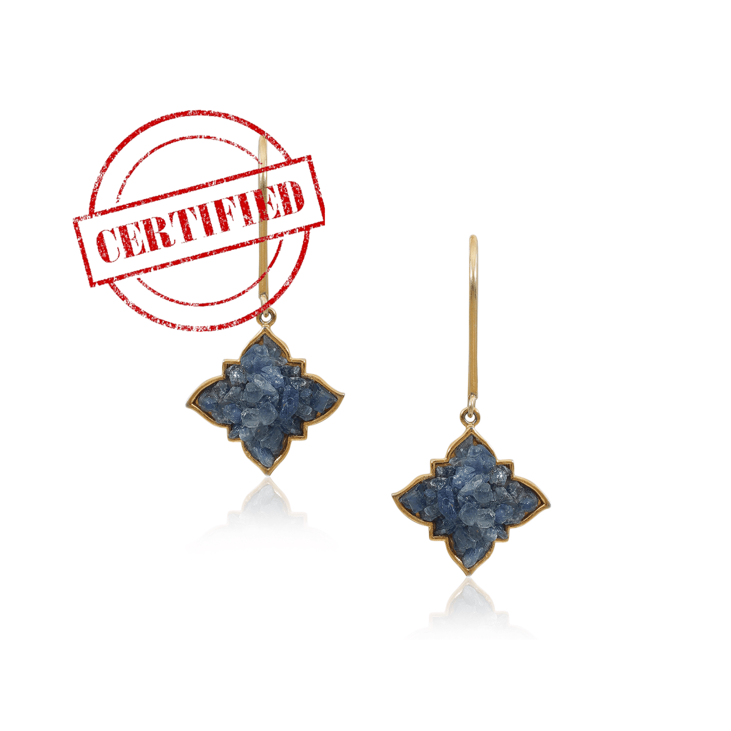Natural Blue Sapphire Earrings certified