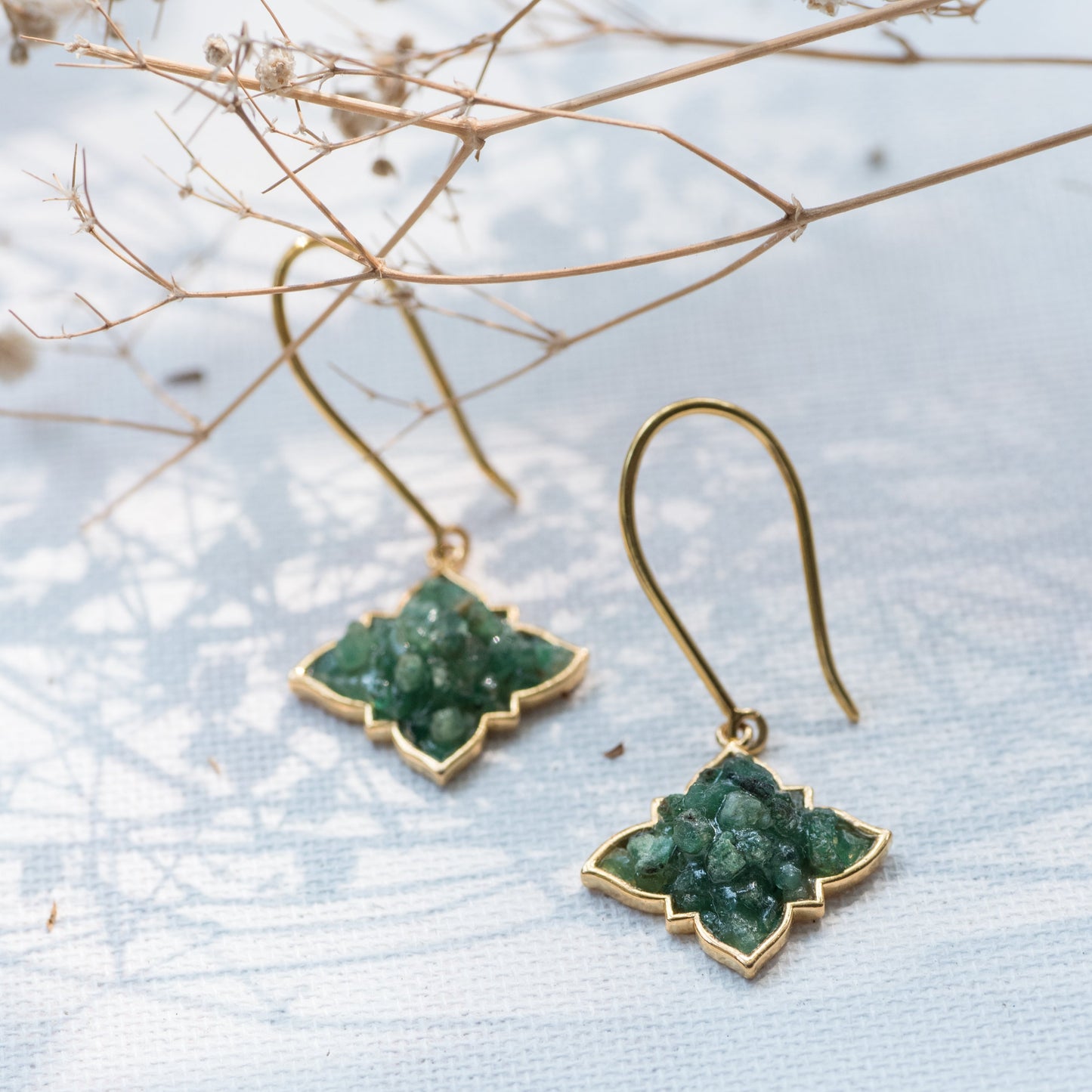 Natural Emerald Earrings - Panna Latkan1