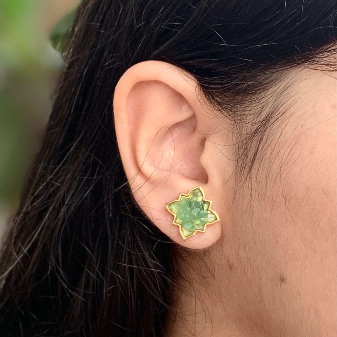 Natural Emerald Gemstone Earrings3