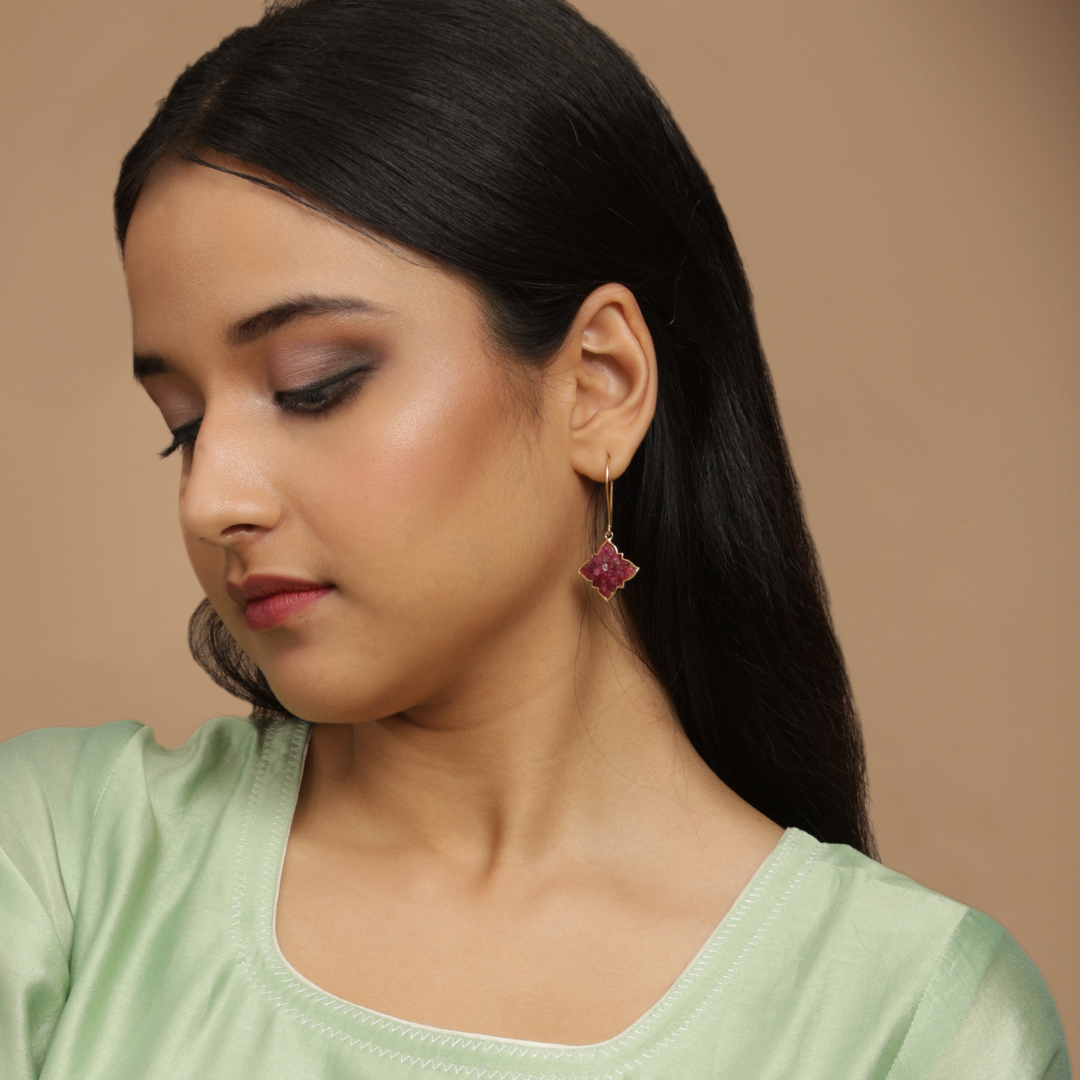 Natural Ruby Earrings - Manik Latkan1
