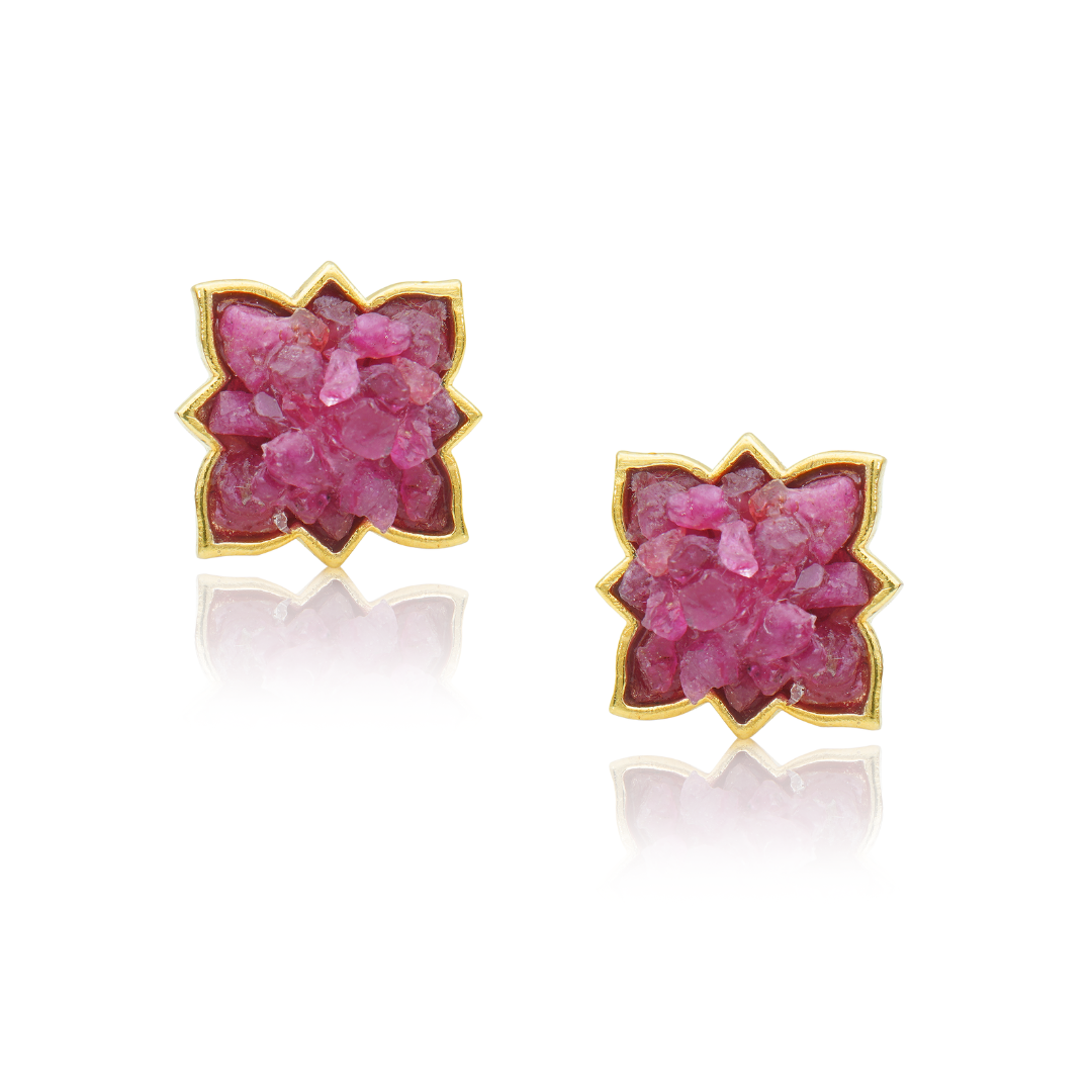 Natural Ruby Earrings - Studs1