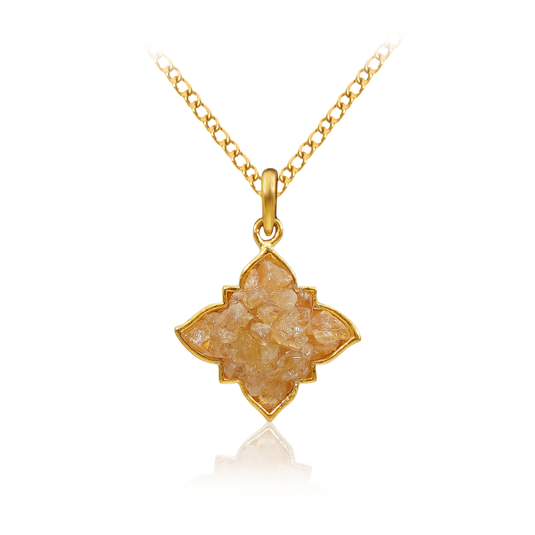 Natural Yellow Sapphire Gemstone Pendant Big