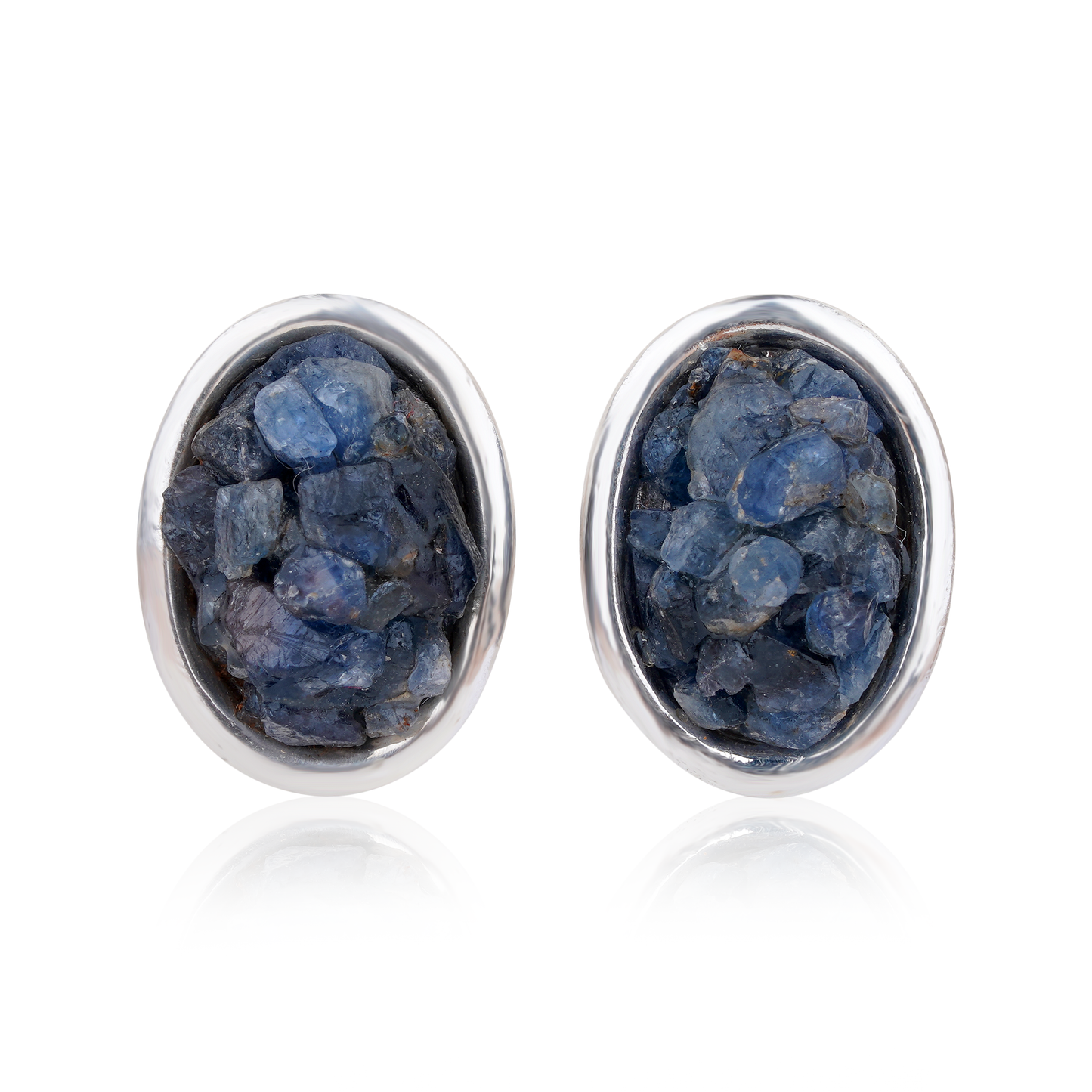 Raw Blue Sapphire Earrings 1