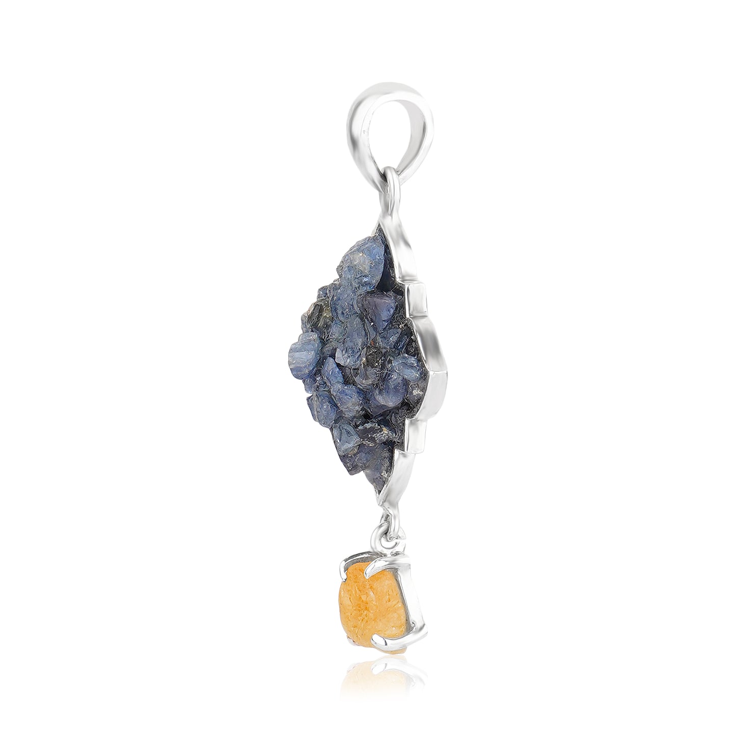 Natural Dual Blue and Yellow Sapphire Pendant