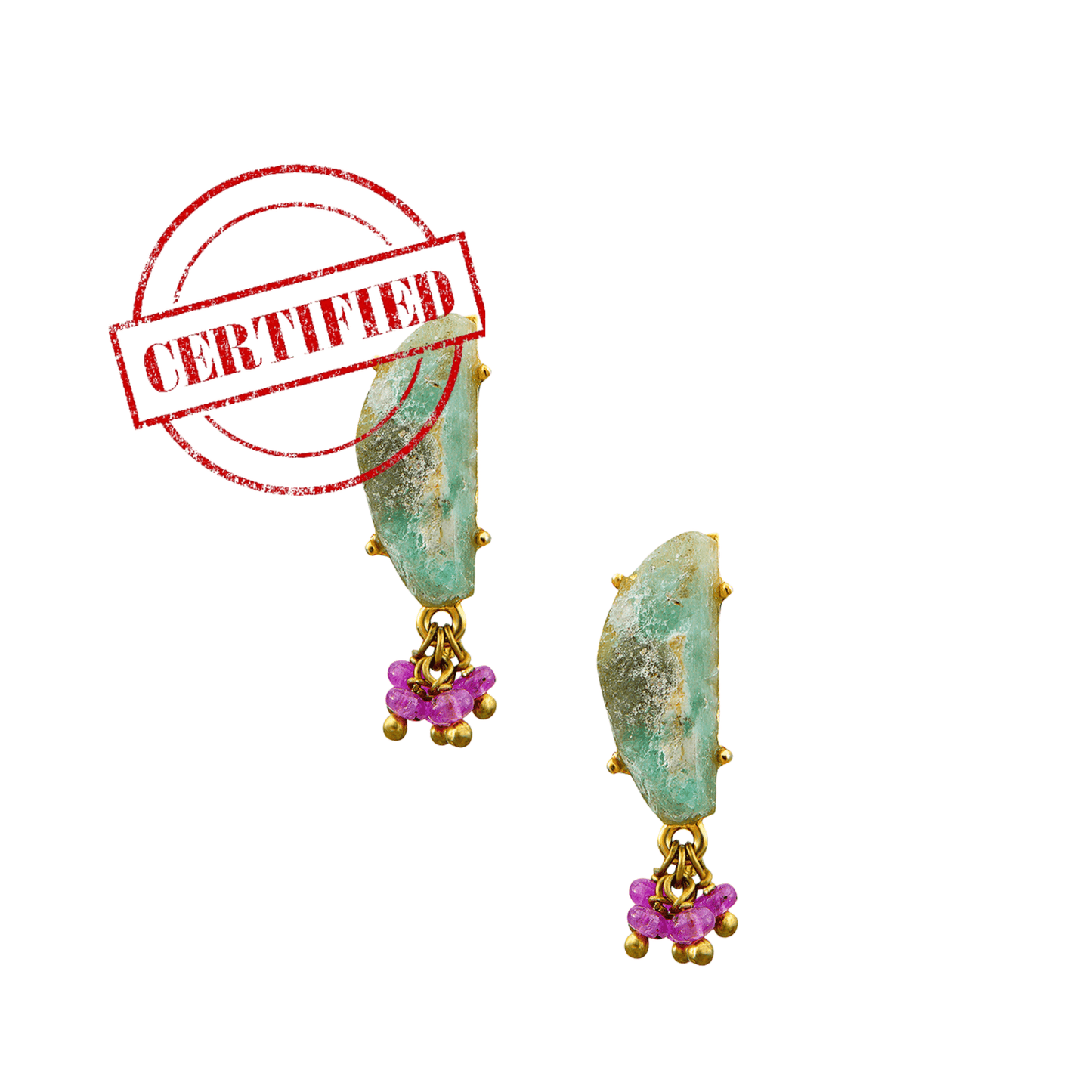 Unique Natural Emerald Earrings2