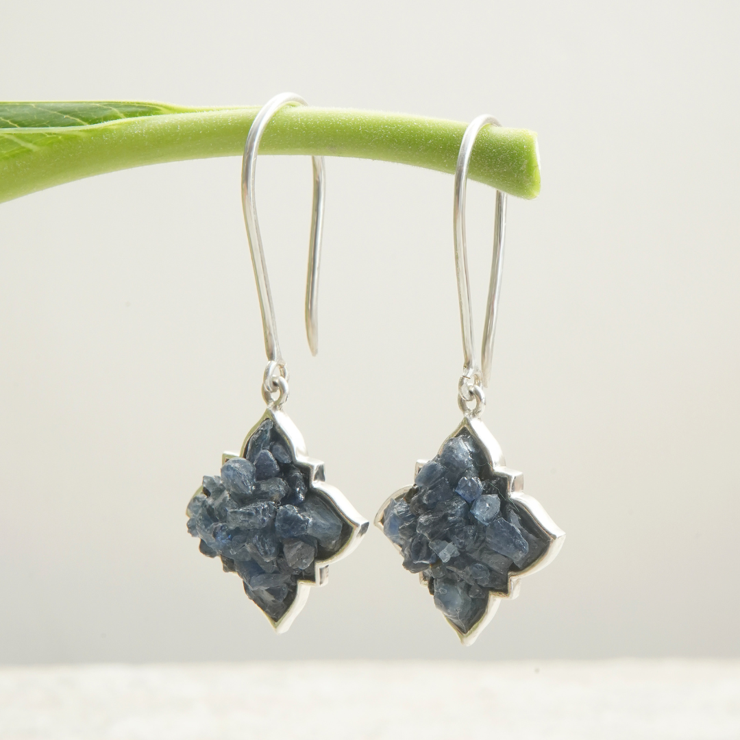 Natural Blue Sapphire Earrings- Neeli Latkan