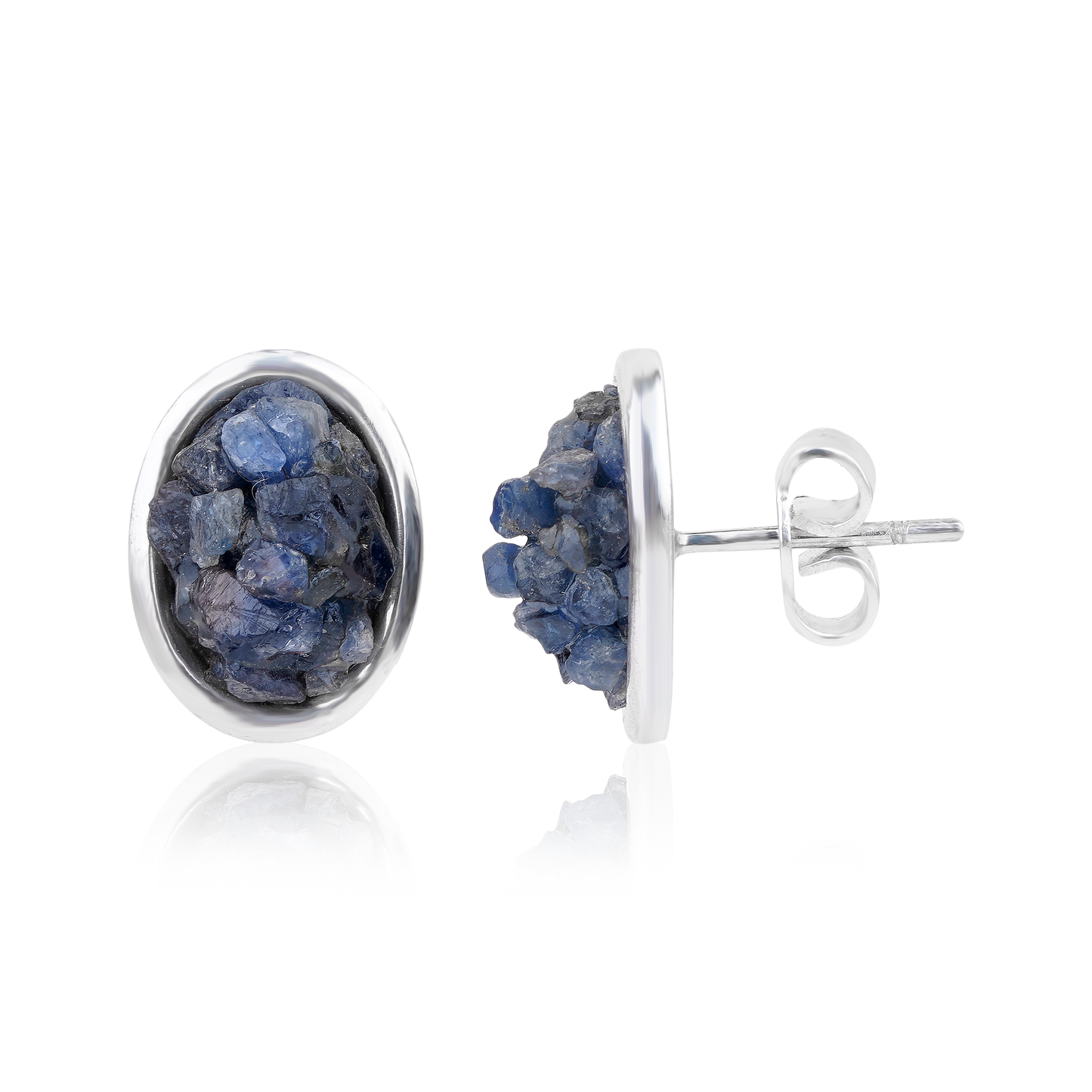 Raw Blue Sapphire Earrings - TOPSIA