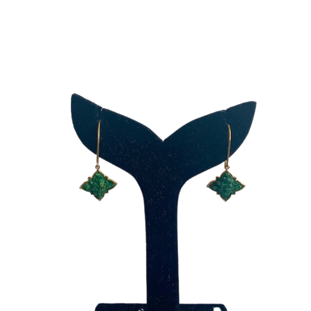 Natural Emerald Earrings - Panna Latkan