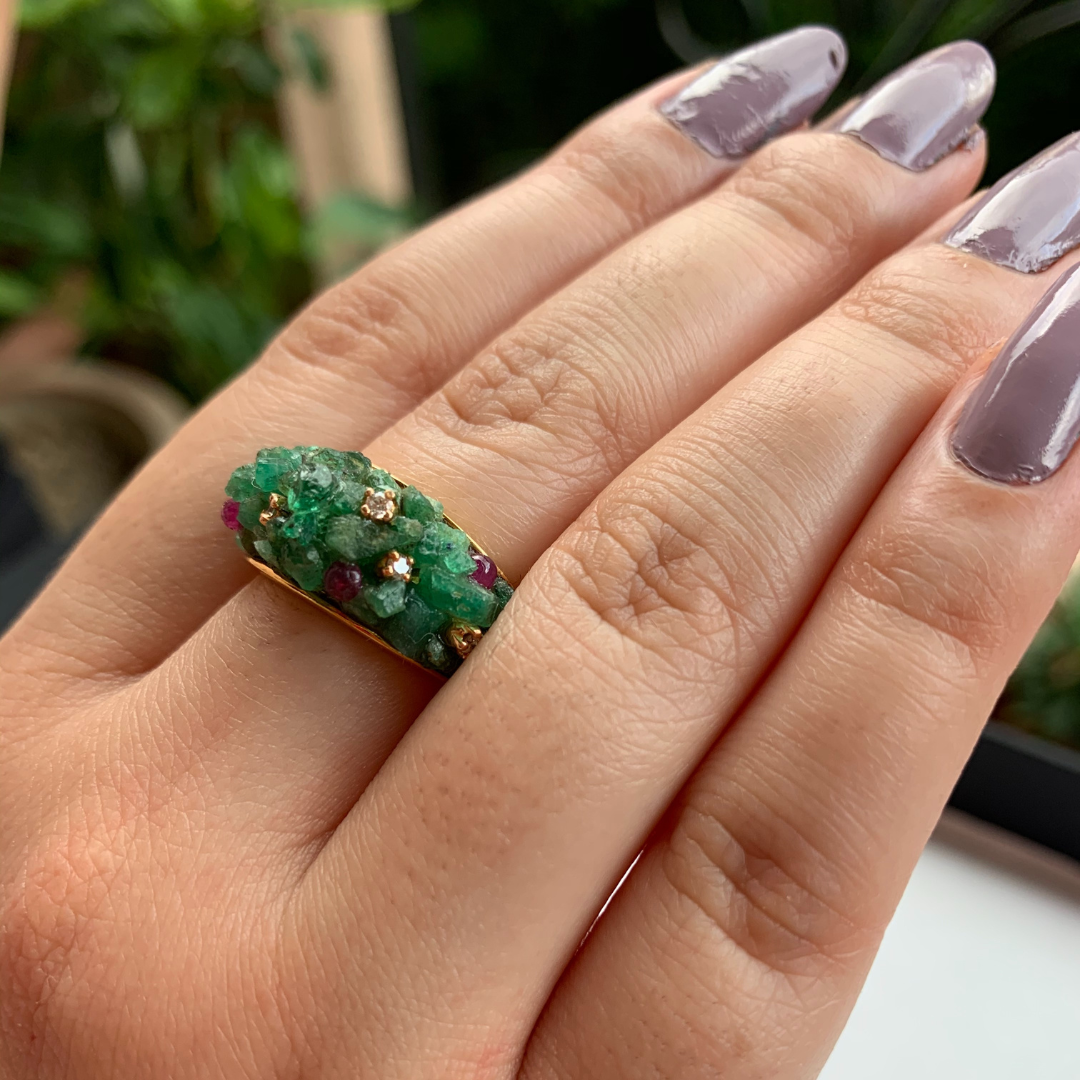 Bubble Emerald Ring