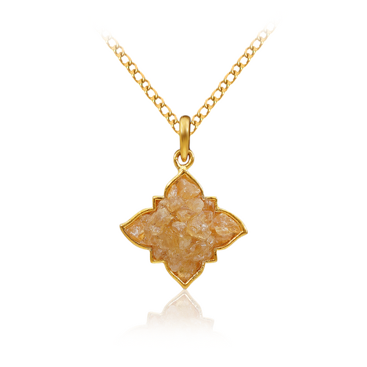 Natural Yellow Sapphire Gemstone Pendant Big - HALDI