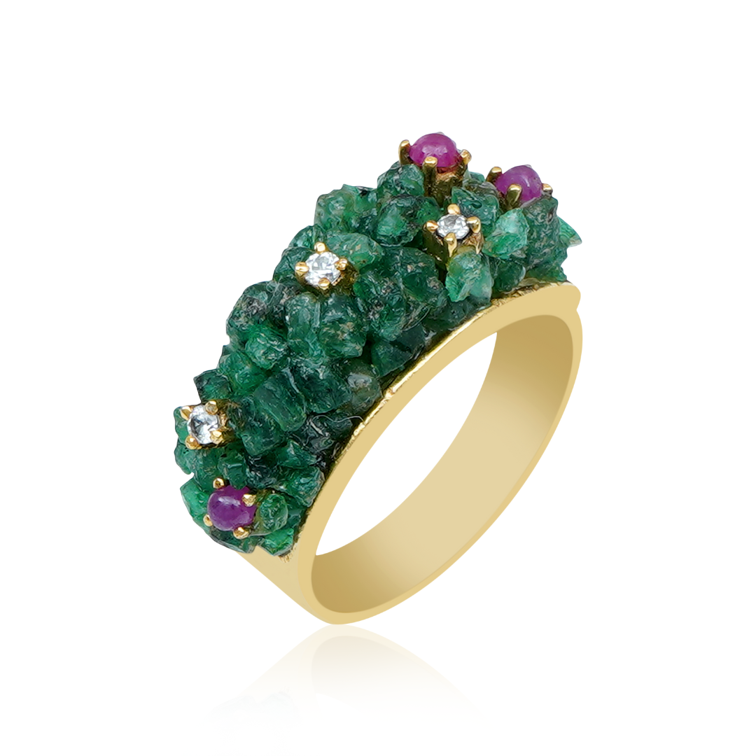 Bubble Emerald Ring