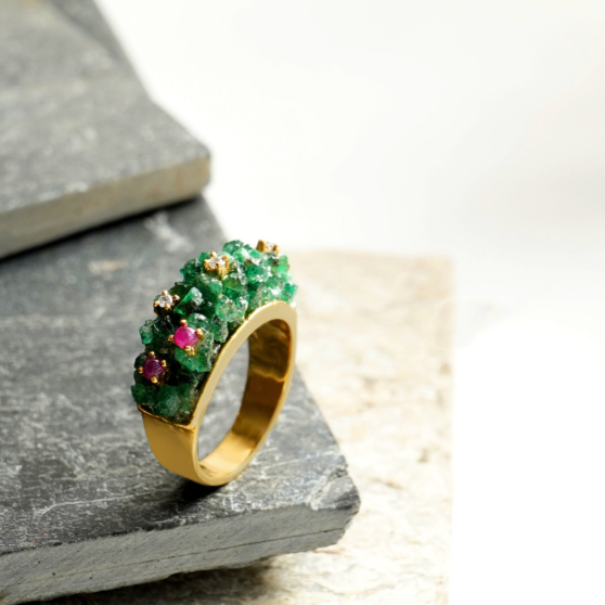 Bubble Emerald Ring