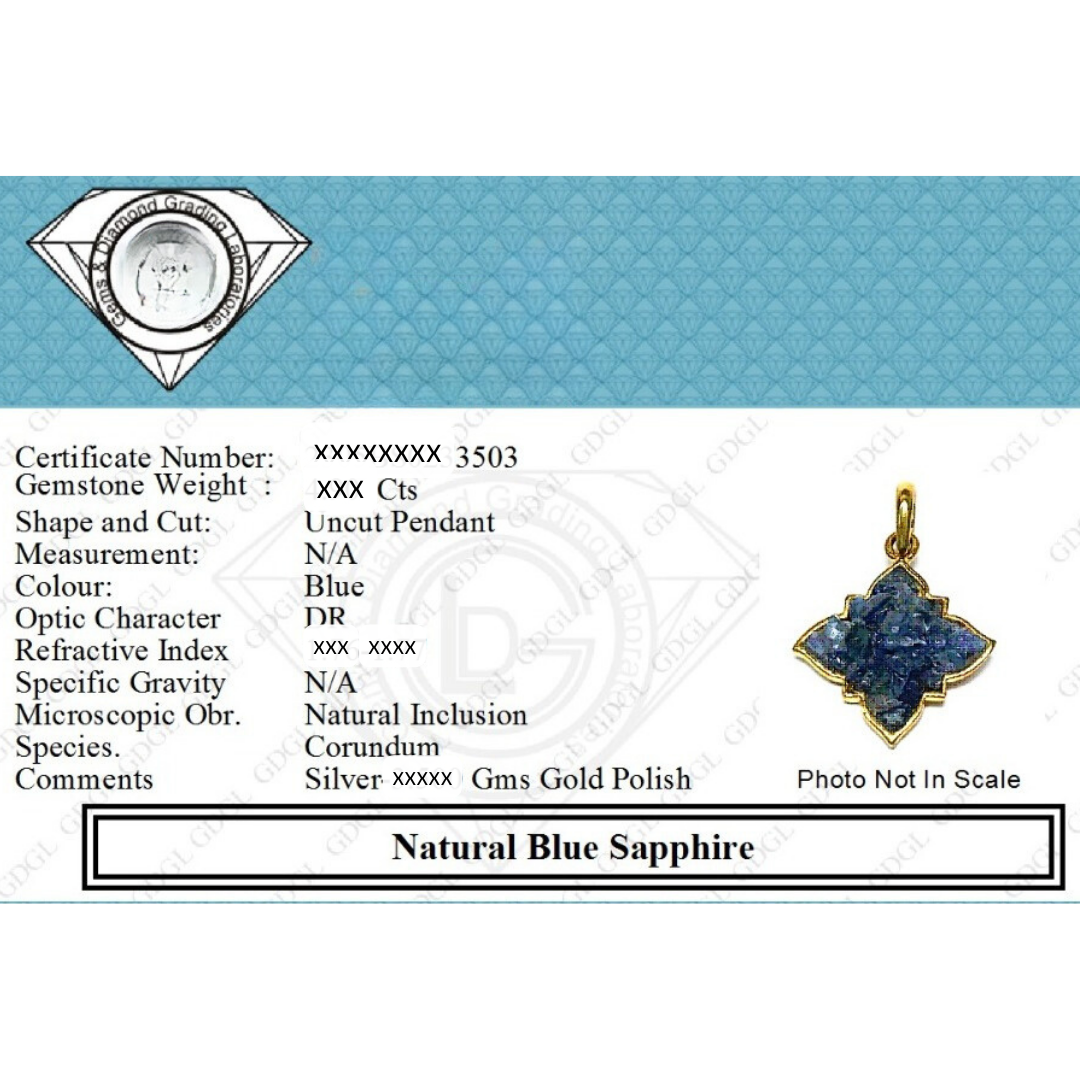 Natural Blue Sapphire Gemstone Pendant