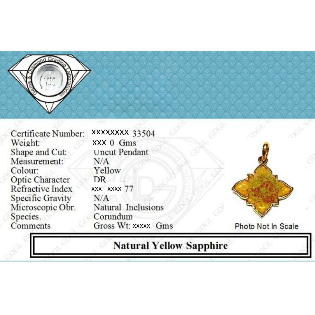 Natural Yellow Sapphire Gemstone Pendant