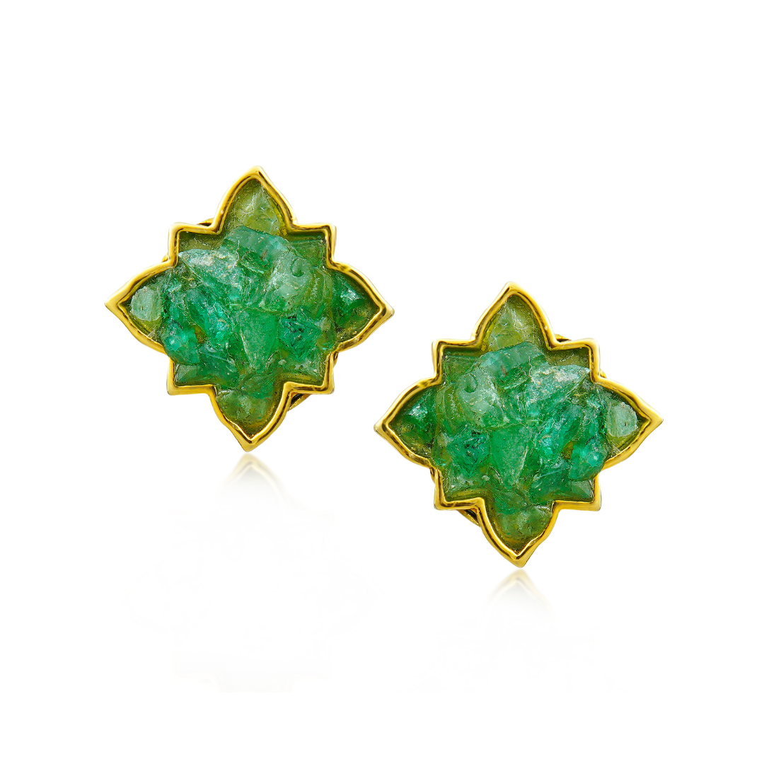 Natural Emerald Gemstone Earrings