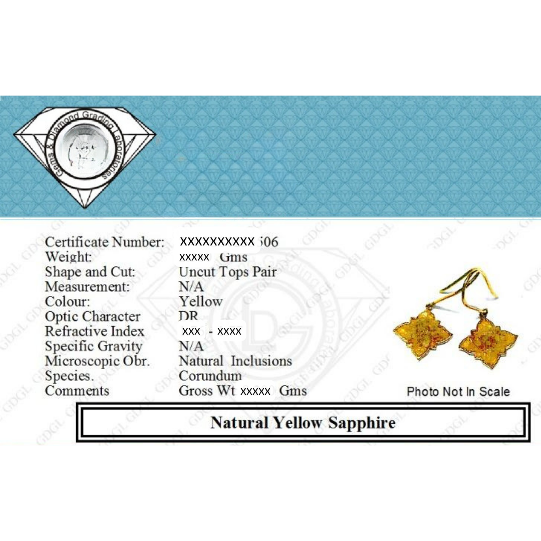 Natural Yellow Sapphire Earrings- Latkan