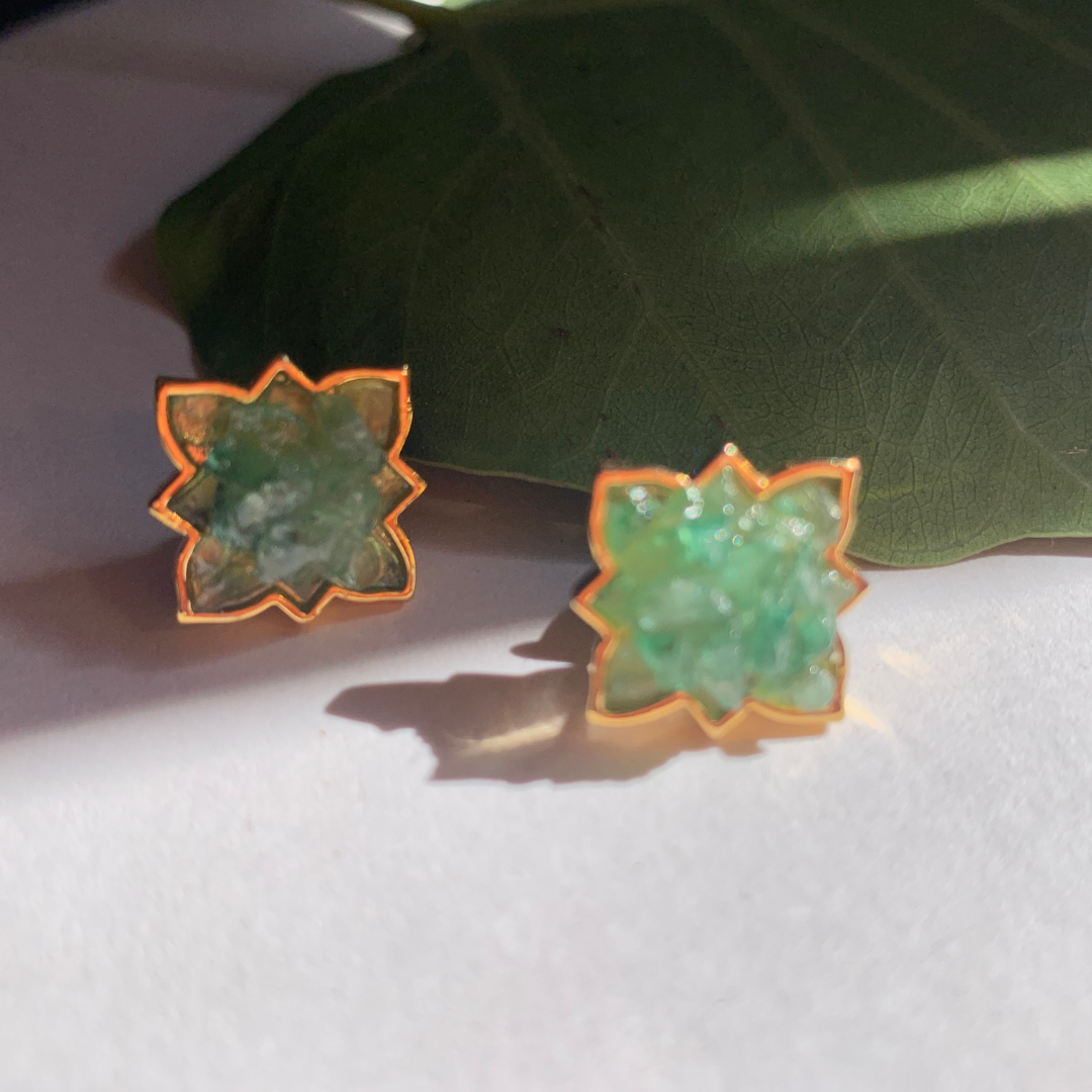 Natural Emerald Gemstone Earrings