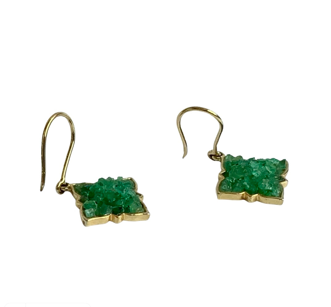 Natural Emerald Earrings - Panna Latkan