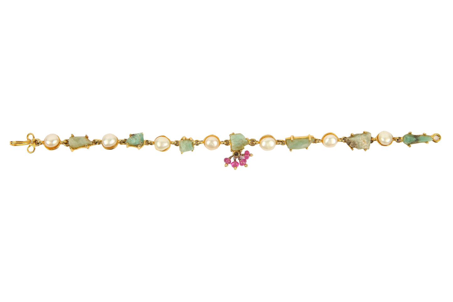 Natural Emerald Pearl Bracelet- Panna Moti Bracelet