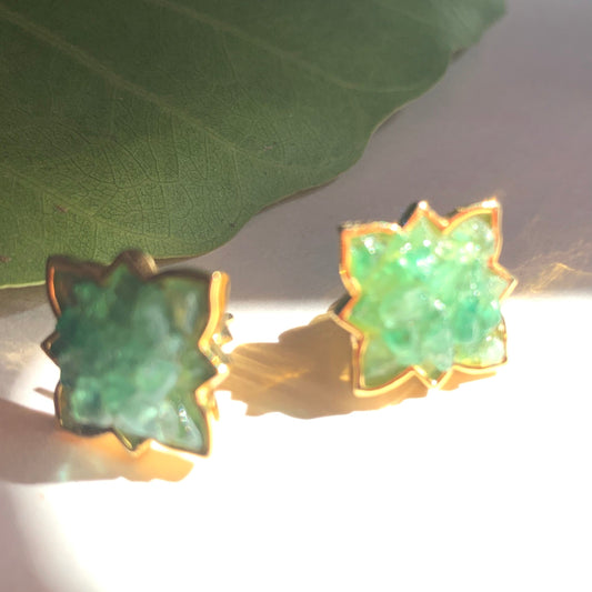 Natural Emerald Gemstone Earrings