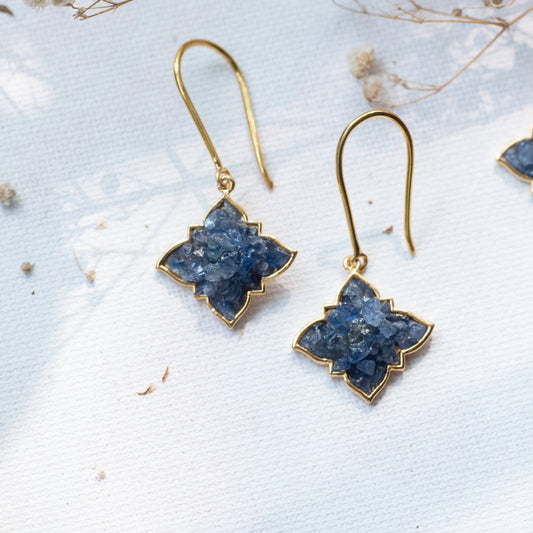 Natural Blue Sapphire Earrings- Neeli Latkan