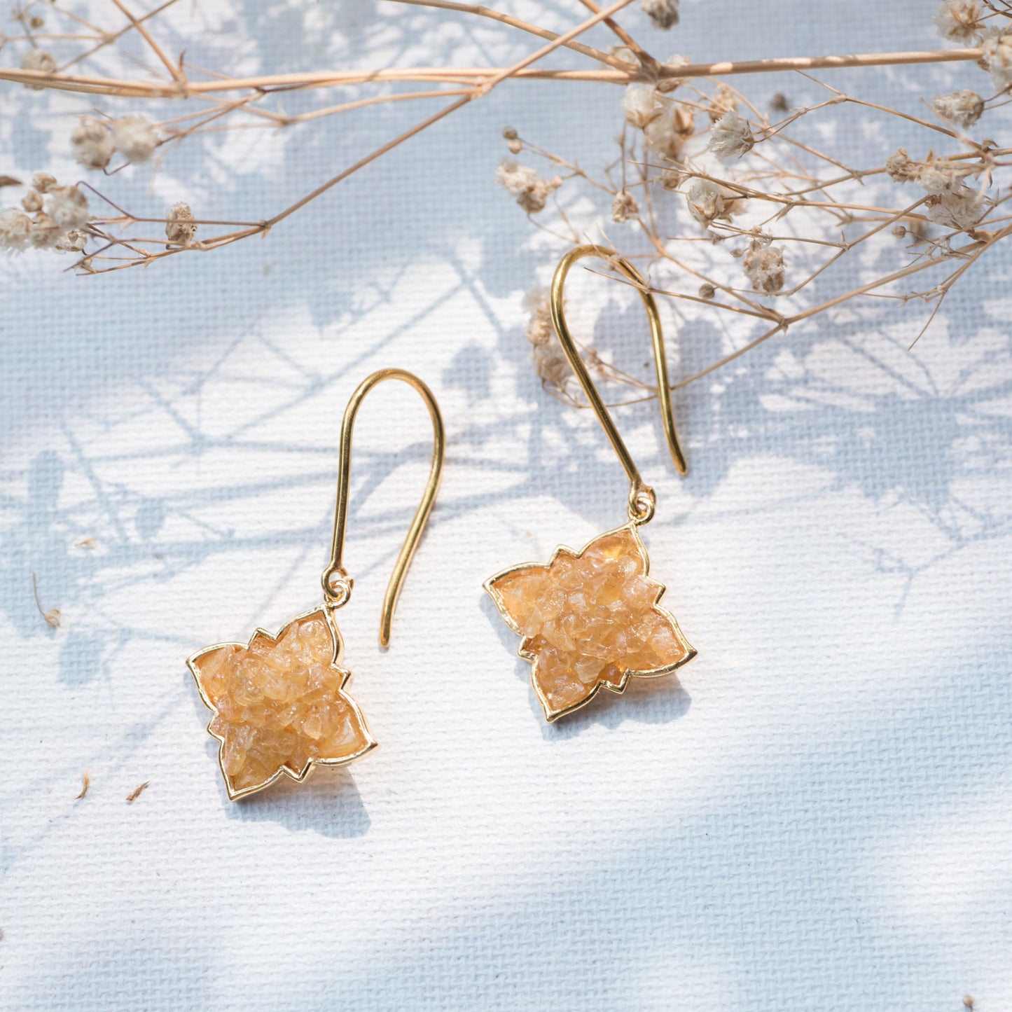 Natural Yellow Sapphire Earrings- Latkan