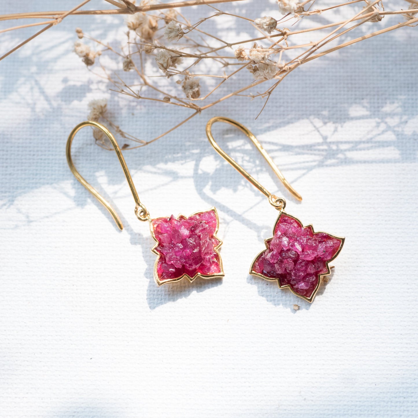 Natural Ruby Earrings - Manik Latkan