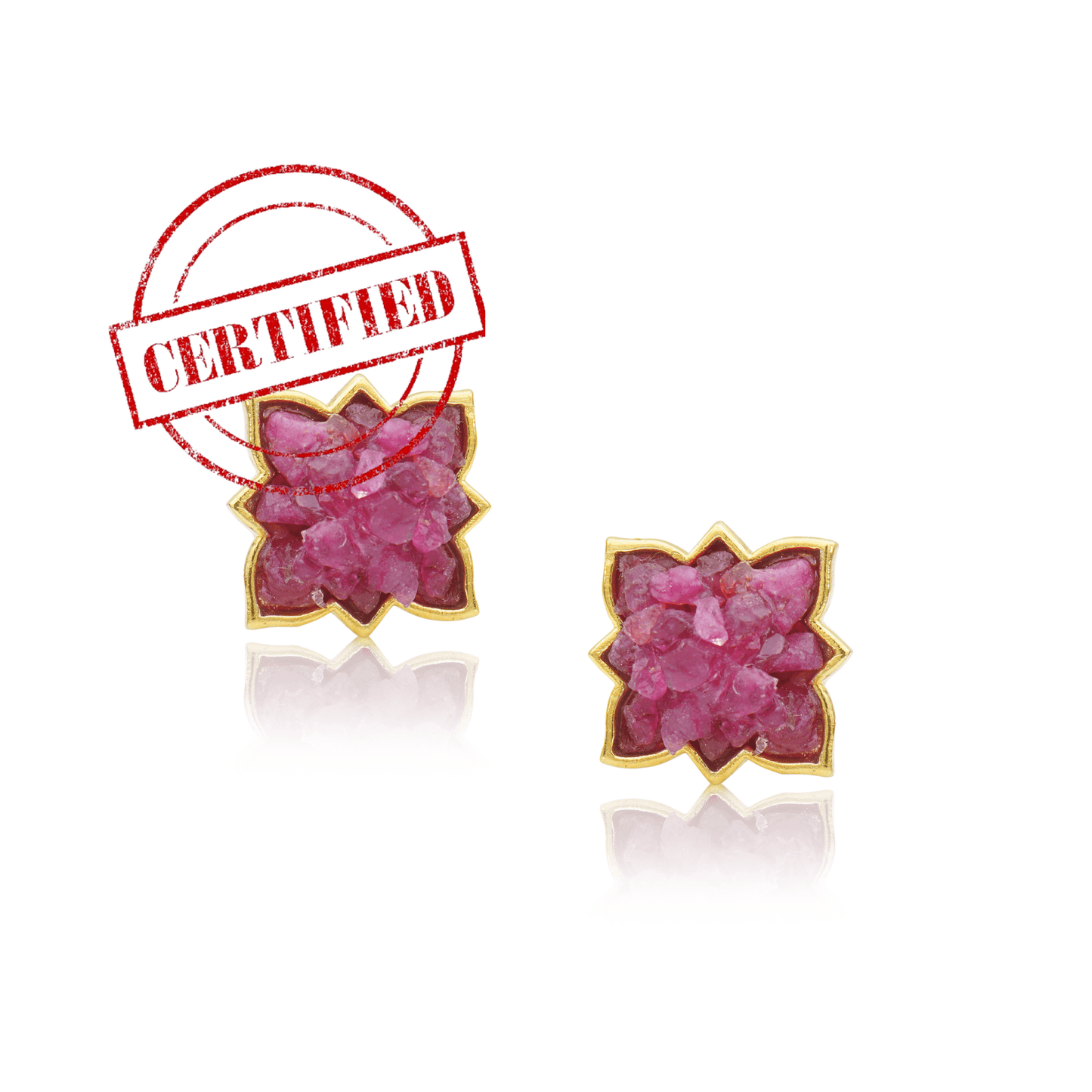 Natural Ruby Earrings - Studs