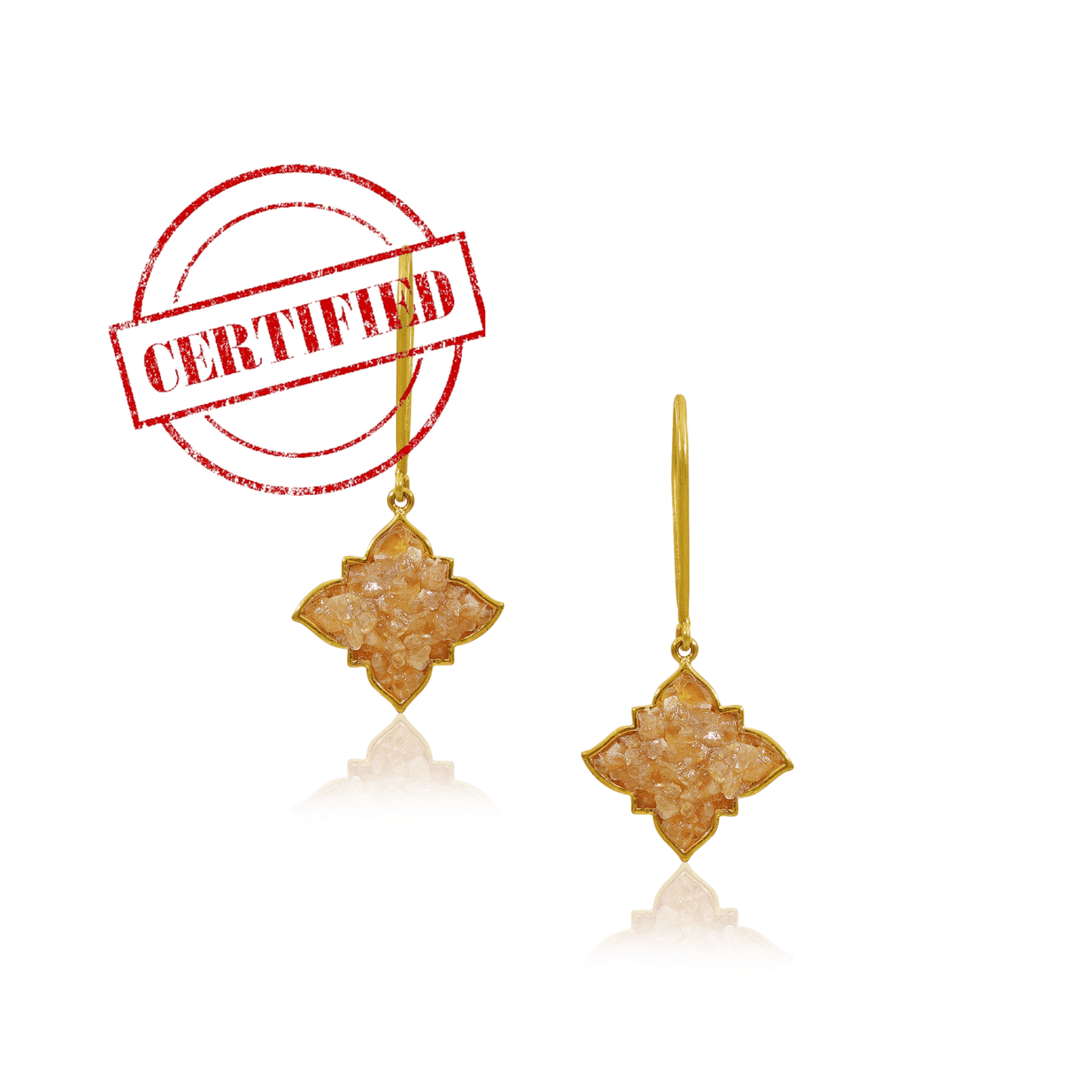 Natural Yellow Sapphire Earrings- Latkan