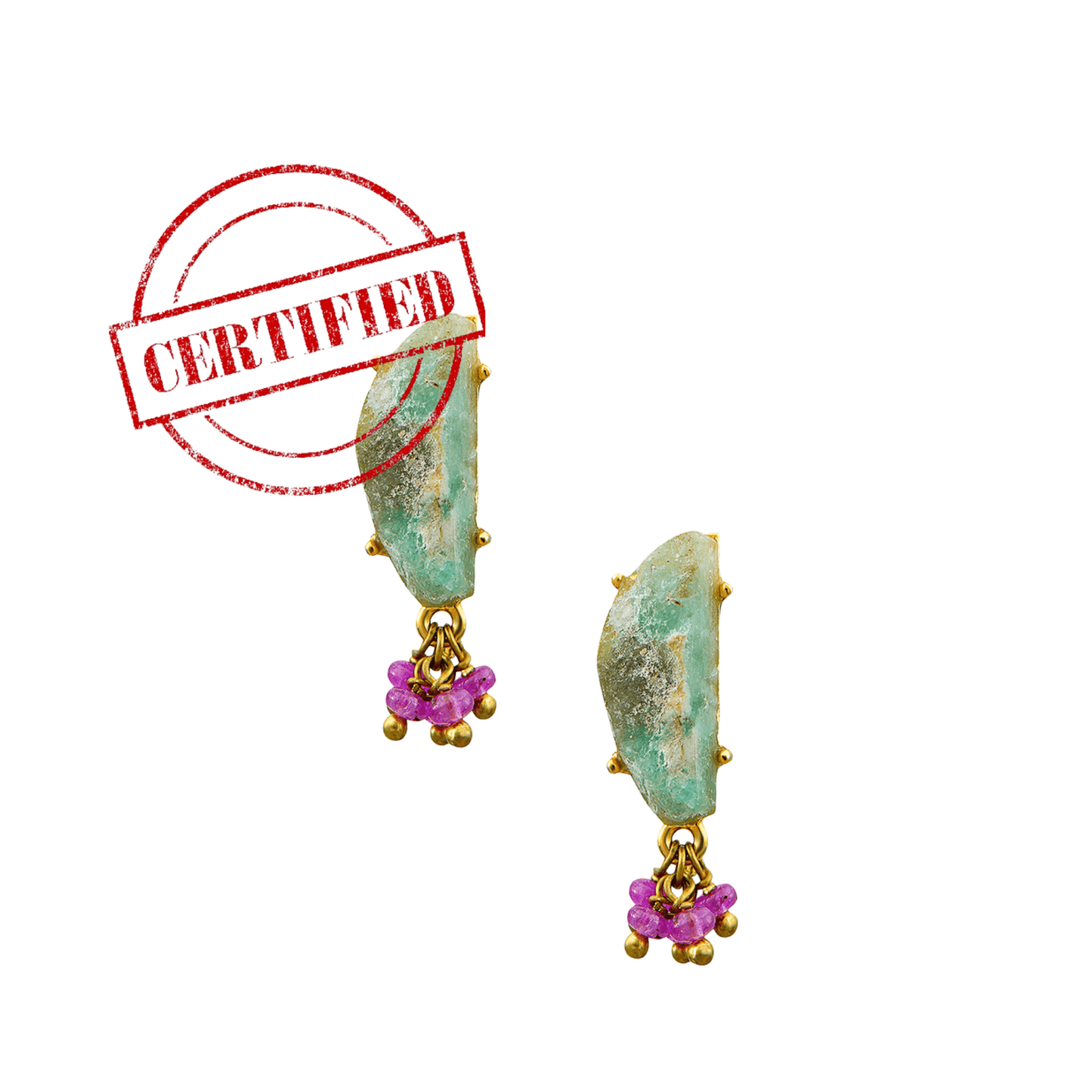 Unique Natural Emerald Earrings