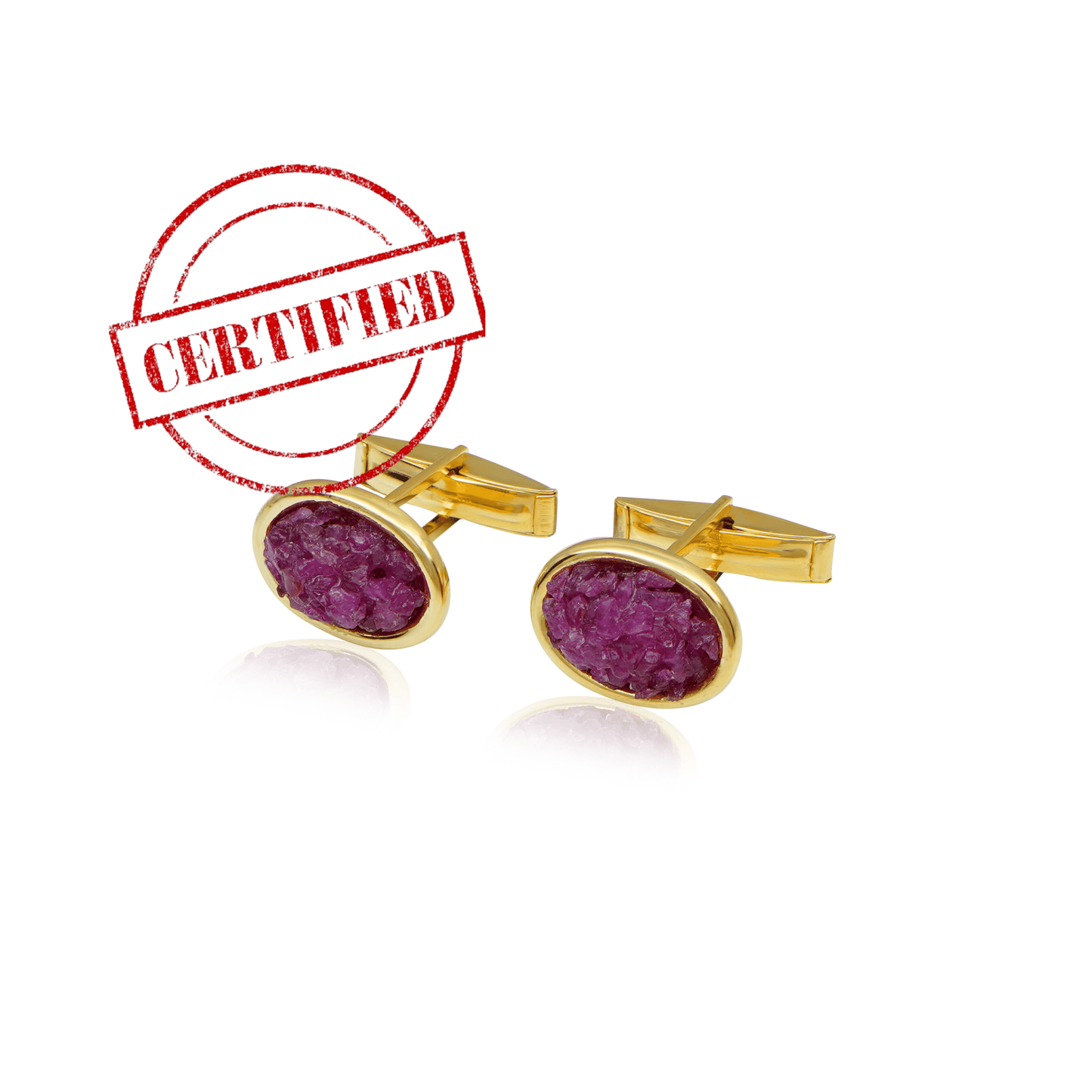 Natural Raw Ruby Cuff Links