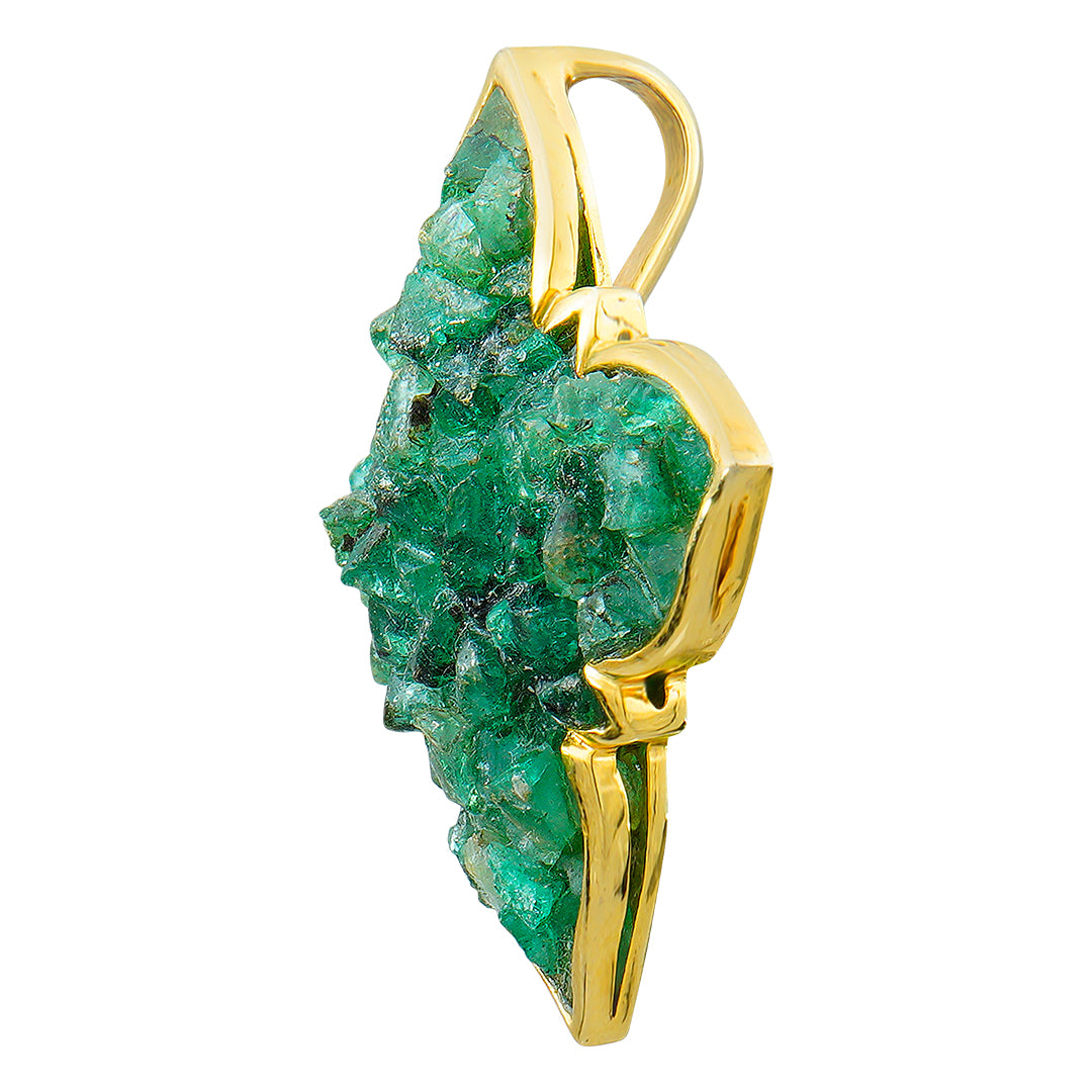 Natural Emerald Gemstone Pendant- Bold