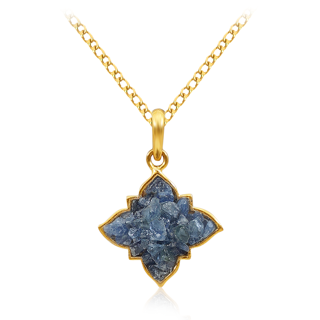 Natural Blue Sapphire Gemstone Pendant chain