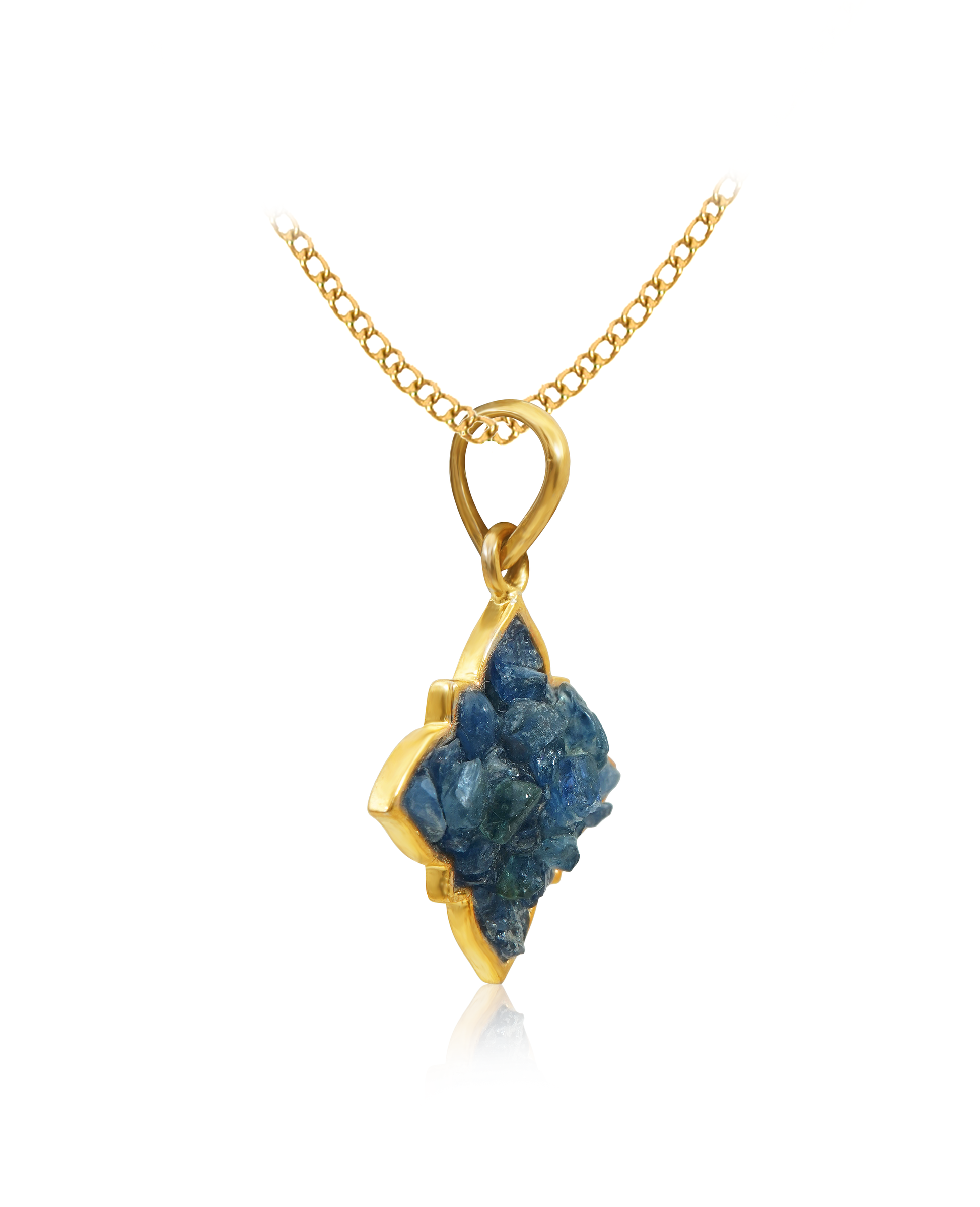 Natural Blue Sapphire Gemstone Pendant chain locket