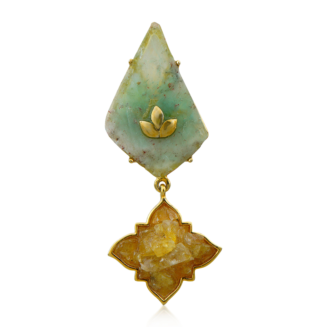 Natural Dual Emerald and Yellow Sapphire Pendant3