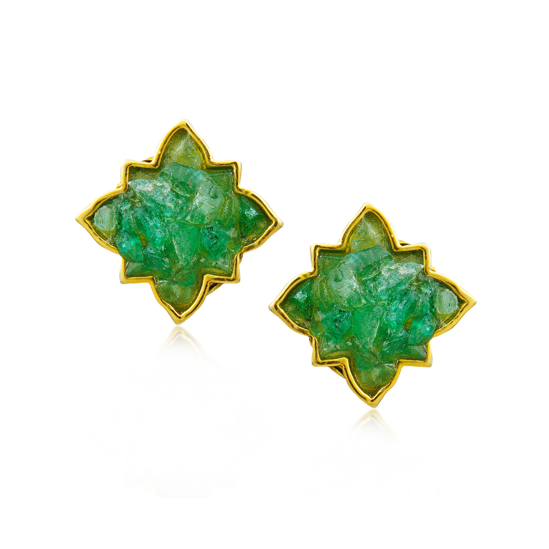 Natural Emerald Gemstone Earrings2