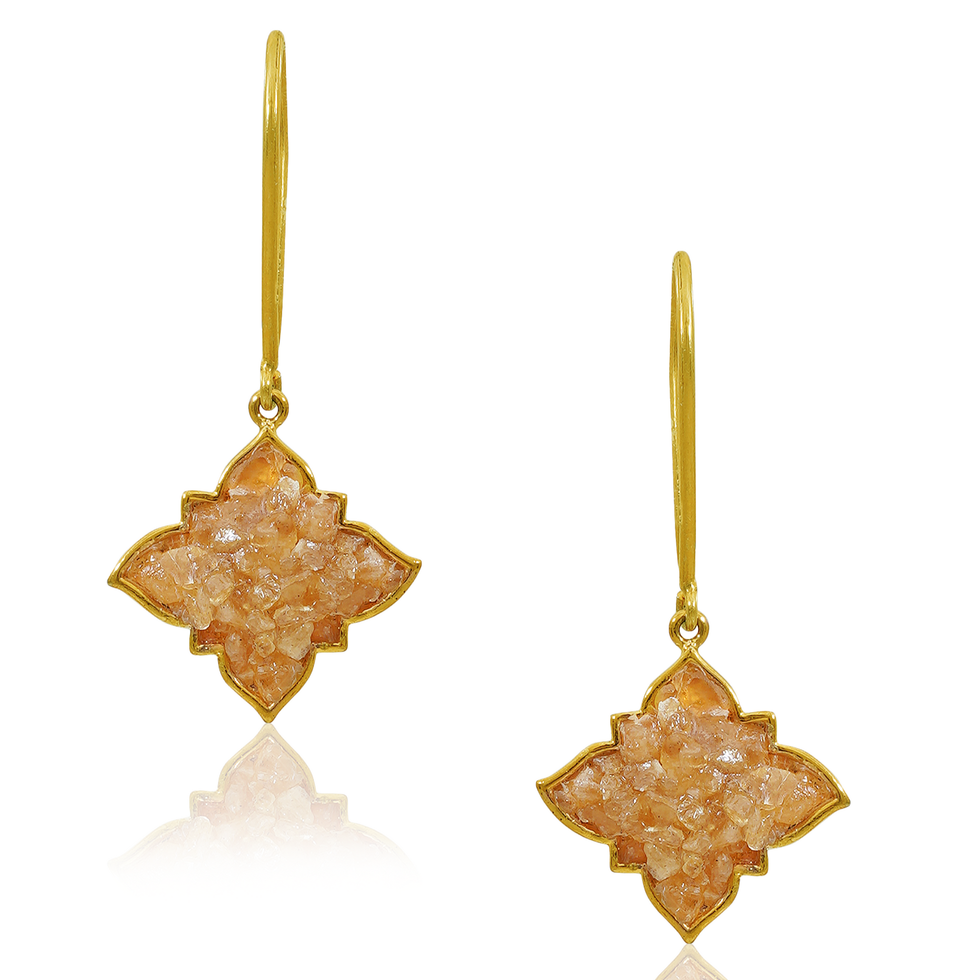 Natural Yellow Sapphire Earrings- Latkan2