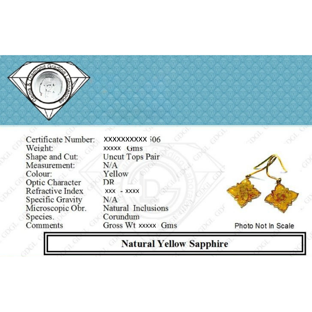 Natural Yellow Sapphire Earrings- Latkan6