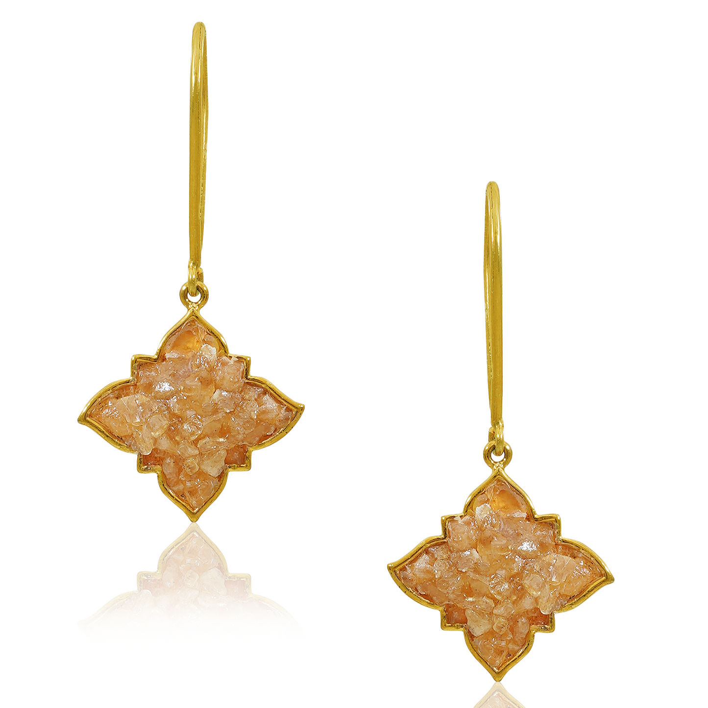 Natural Yellow Sapphire Earrings- Latkan