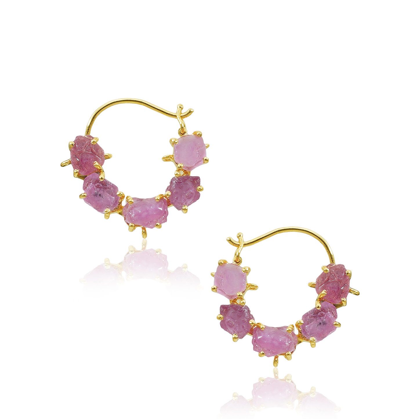 Natural Ruby Multistone Earrings- Baalis