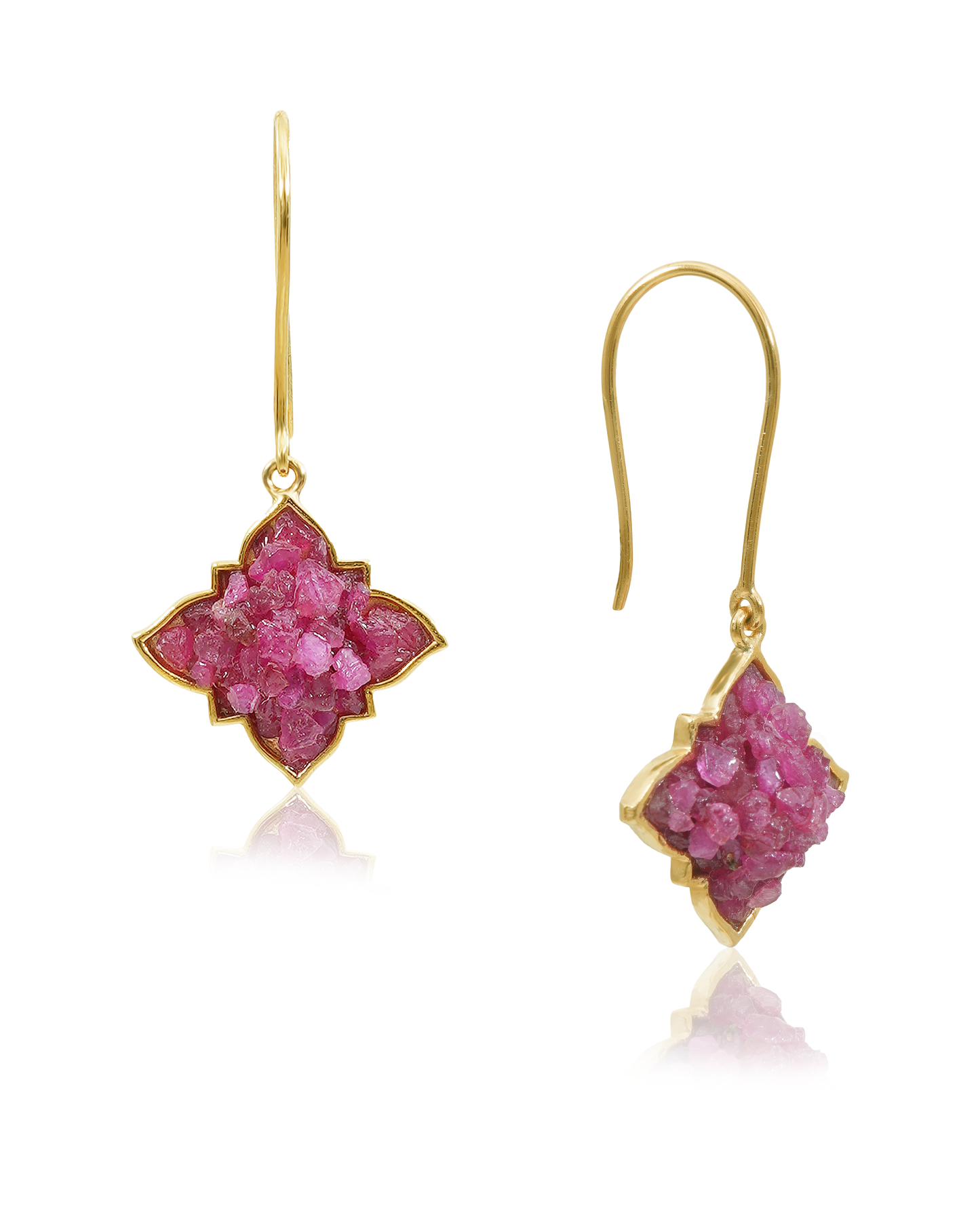 Natural Ruby Earrings - Manik Latkan