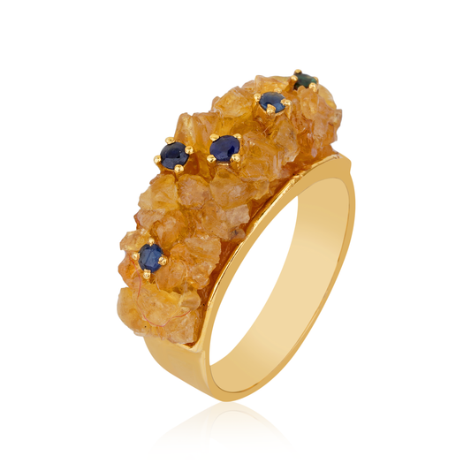 Bubble Yellow Sapphire Ring