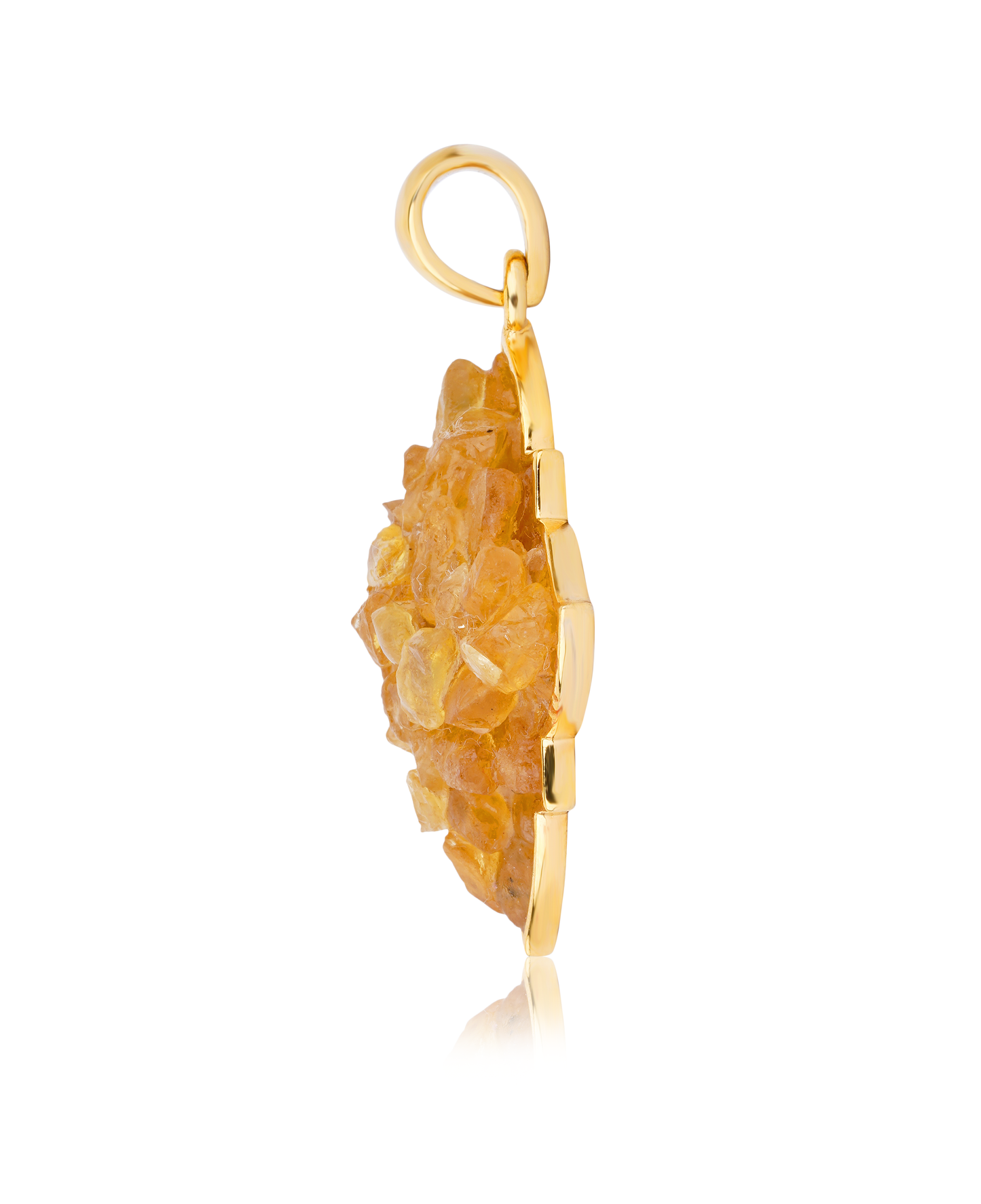 Natural Yellow Sapphire Gemstone Pendant Big - HALDI