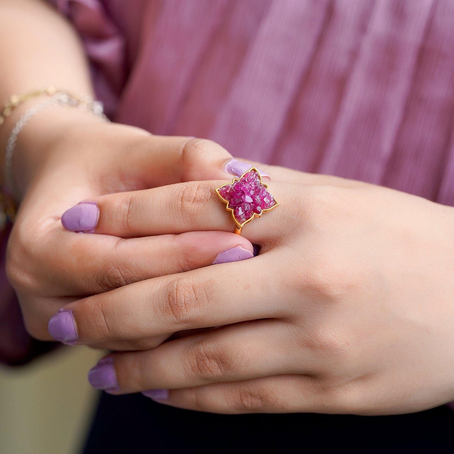 Designer Natural Ruby Ring