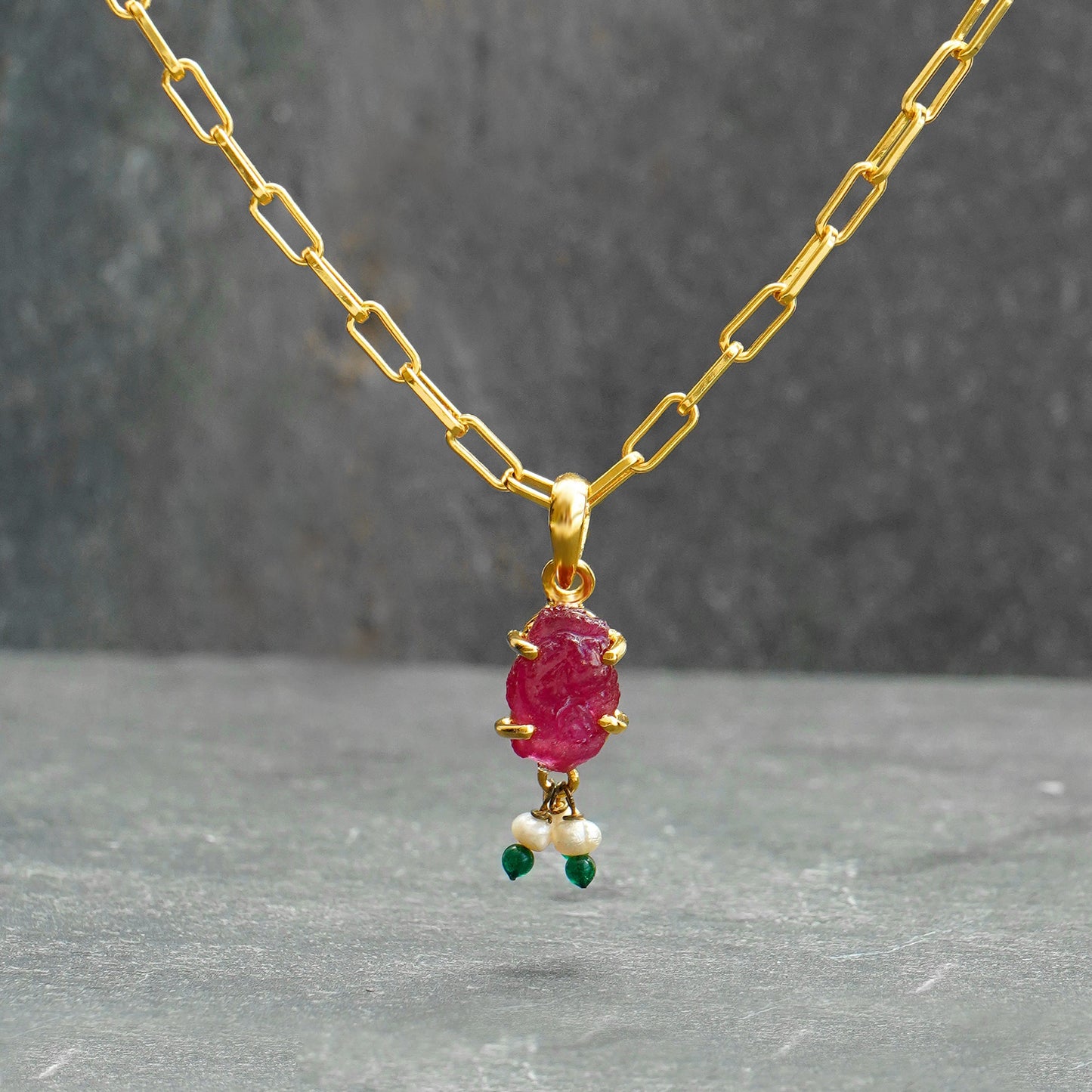 Raw Ruby Pendant small