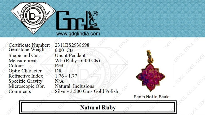 Natural Ruby Gemstone Pendant