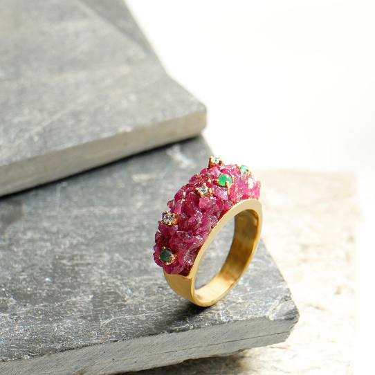 Bubble Ruby Ring